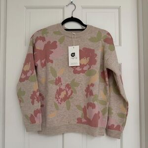Sezane Beatrice Pastel Floral Merino Sweater